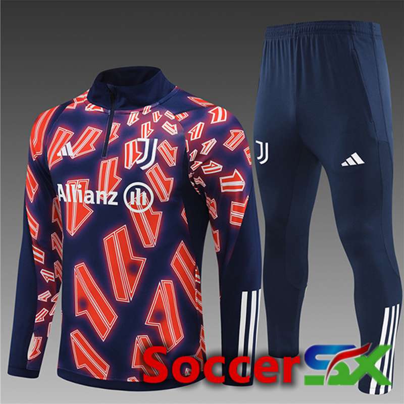 Juventus Kids Training Tracksuit Suit Red/Blue 2024/2025