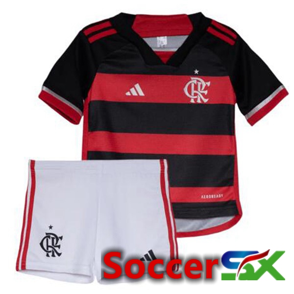 Flamengo Kids Soccer Jersey Home Red 2024/2025