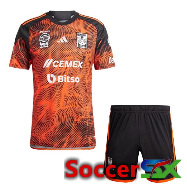Tigres UANL Kids Soccer Jersey Third Orange 2024/2025