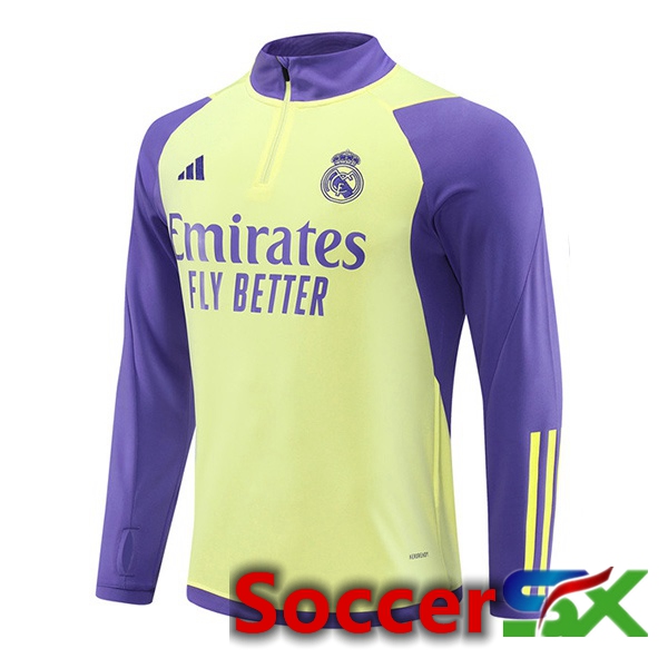 Real Madrid Training Sweatshirt Yellow Purple 2024/2025