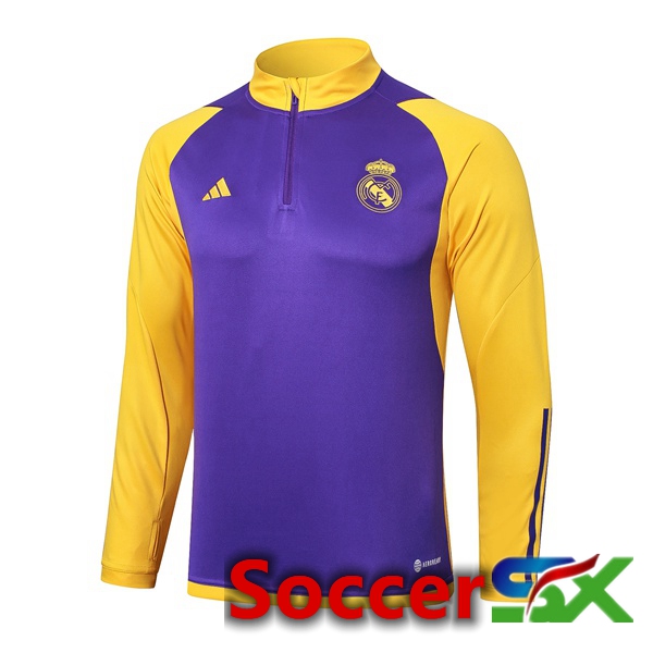 Real Madrid Training Sweatshirt Purple Yellow 2024/2025