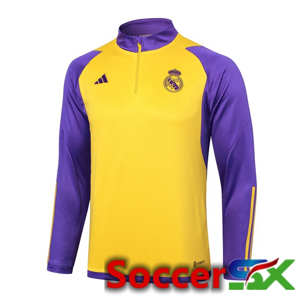 Real Madrid Training Sweatshirt Yellow Purple 2024/2025
