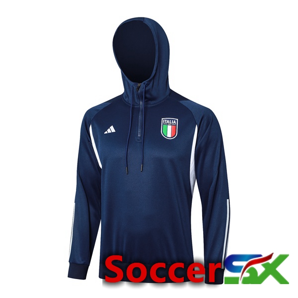 Italy Training Sweatshirt Hoodie Blue Royal 2024/2025