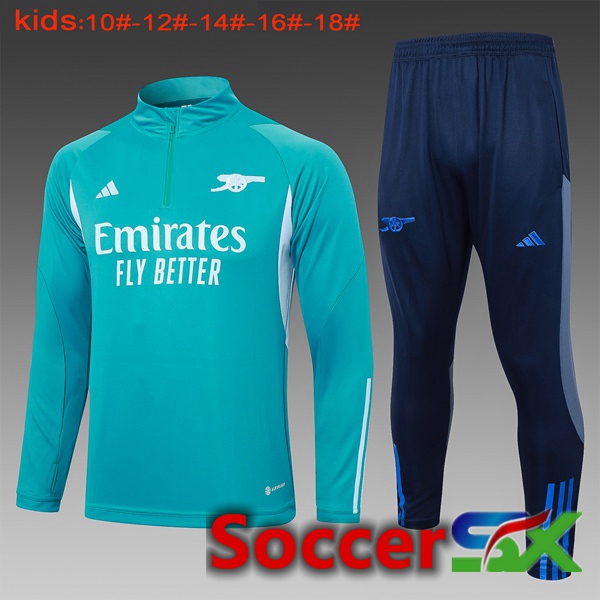 Arsenal Kids Training Tracksuit Suit Green 2024/2025