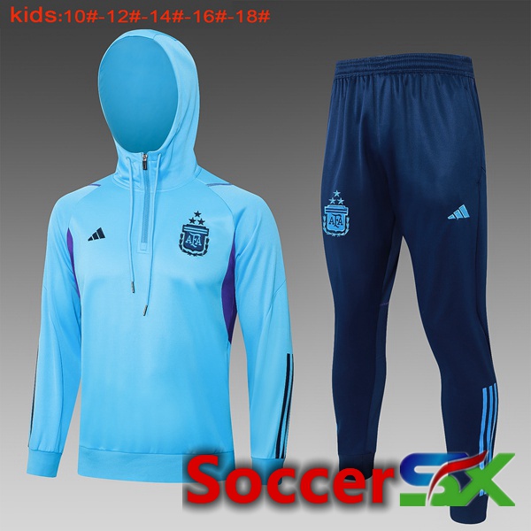 Argentina Kids Training Tracksuit Hoodie Blue 2024/2025