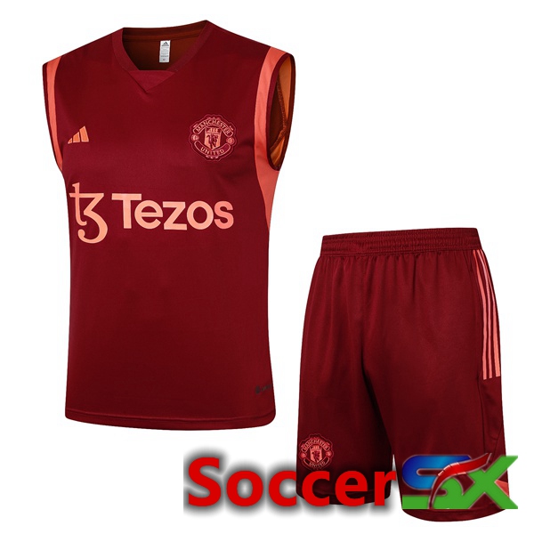 Manchester United Soccer vest + Shorts Red 2024/2025