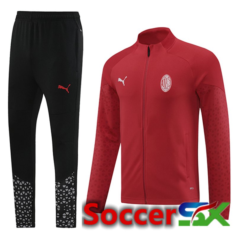 AC Milan Training Tracksuit Suit Red/Black 2024/2025