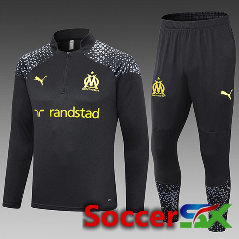 Marseille Kids Training Tracksuit Suit Black 2023/2024