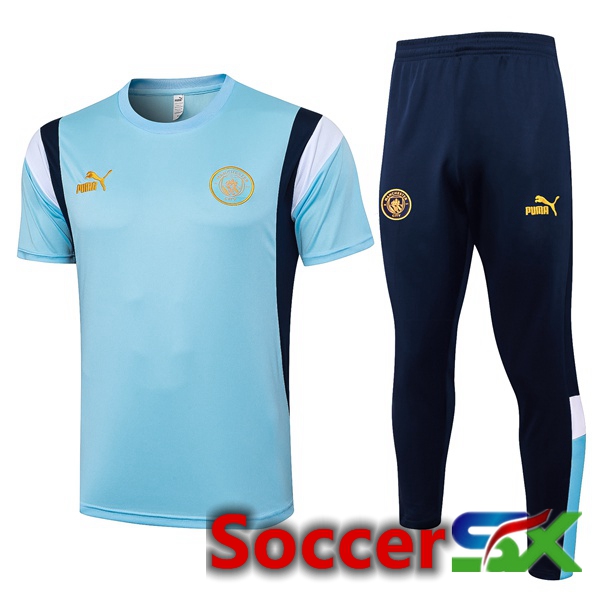 Manchester City Training T Shirt + Pants Blue 2024/2025