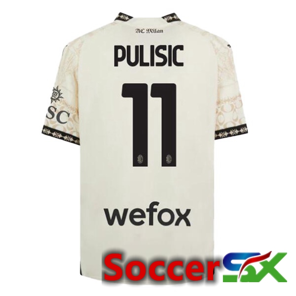 AC Milan (Pulisic 11) Soccer Jersey Fourth Yellow 2023/2024