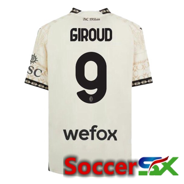 AC Milan (Giroud 9) Soccer Jersey Fourth Yellow 2023/2024