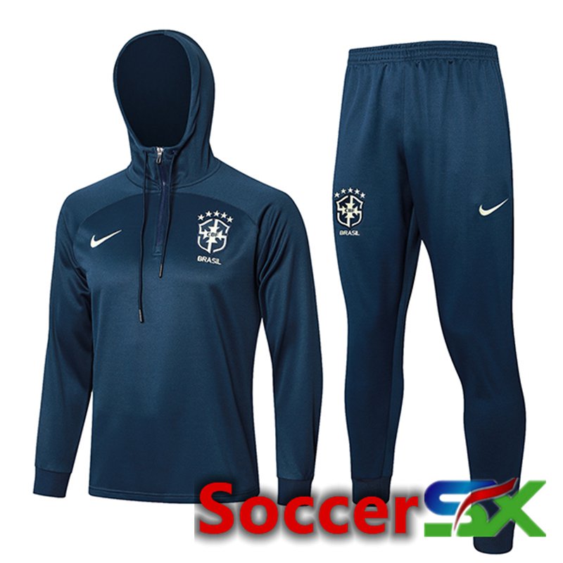 Brazil Training Tracksuit Hoodie Ocean Blue 2024/2025