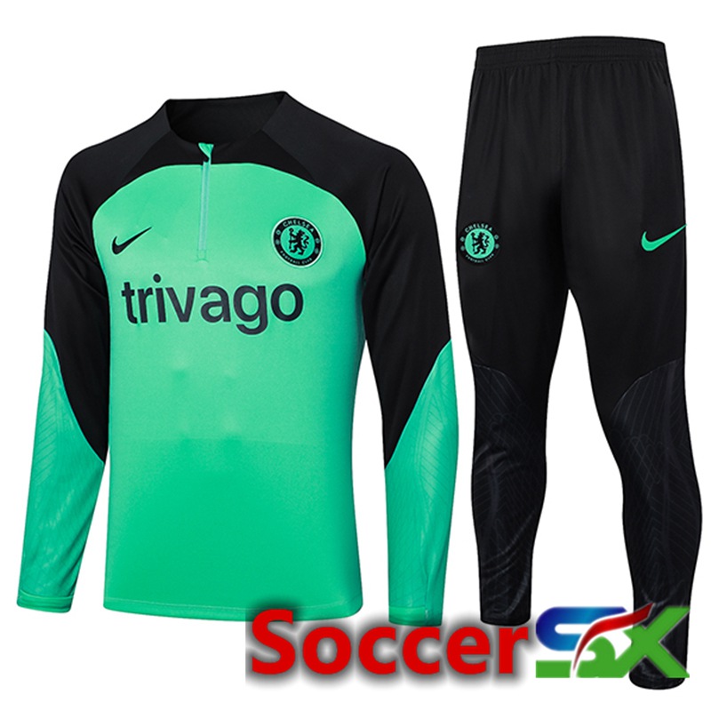 FC Chelsea Training Tracksuit Suit Green/Black 2023/2024