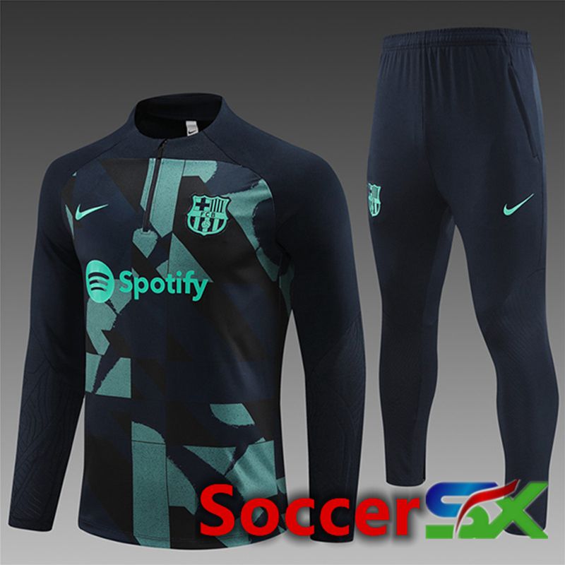 FC Barcelona Kids Training Tracksuit SuitBlack/Green 2024/2025
