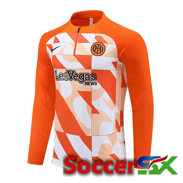 Inter Milan Training Sweatshirt White Orange 2024/2025