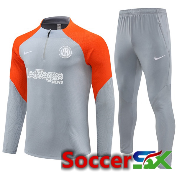 Inter Milan Training Tracksuit Suit Grey Orange 2024/2025