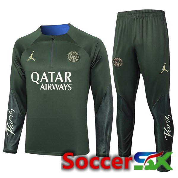 JORDAN Paris PSG Training Tracksuit Suit Green 2024/2025
