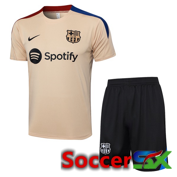 FC Barcelona Training T Shirt + Shorts Yellow 2024/2025