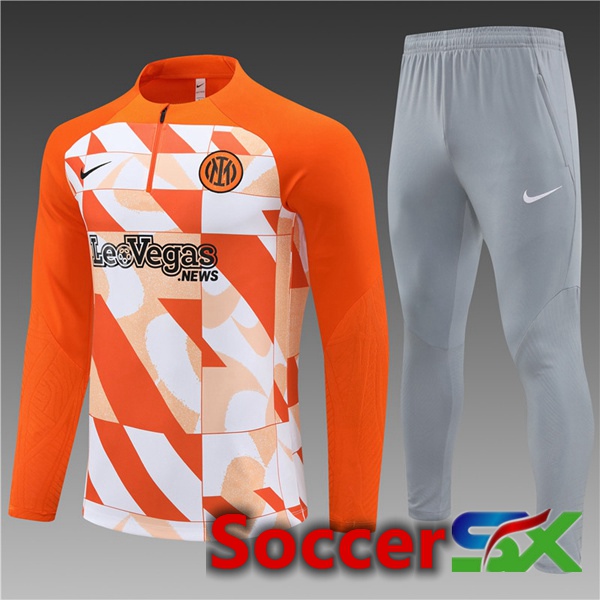 Inter Milan Kids Training Tracksuit Suit Orange 2024/2025