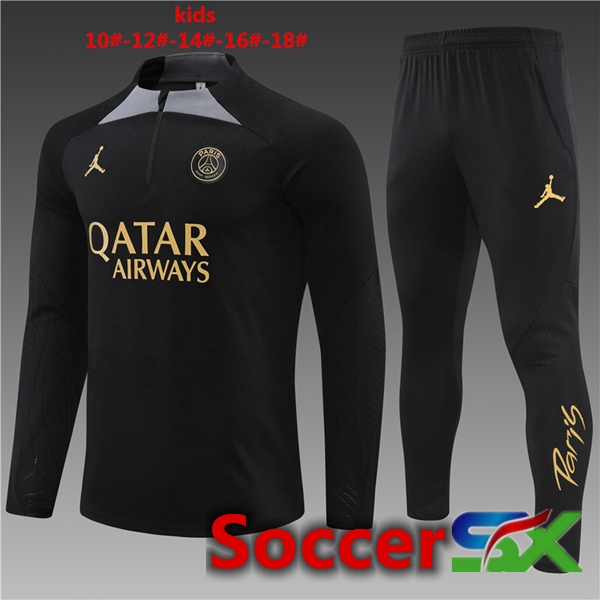 Paris PSG Kids Training Tracksuit Suit Black 2024/2025
