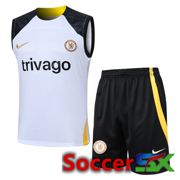 Paris PSG Soccer vest + Shorts White 2024/2025