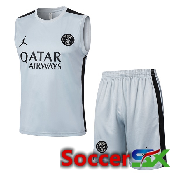 Paris PSG Soccer vest + Shorts Grey 2024/2025