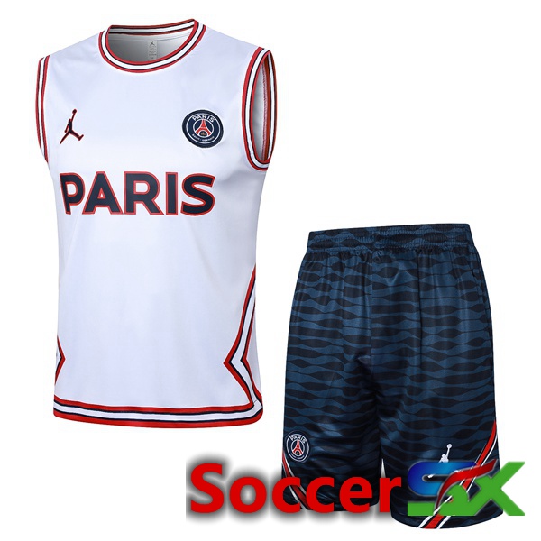 Paris PSG Soccer vest + Shorts White 2024/2025
