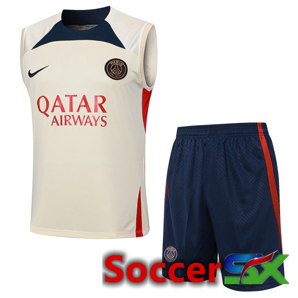 Paris PSG Soccer vest + Shorts Yellow 2024/2025