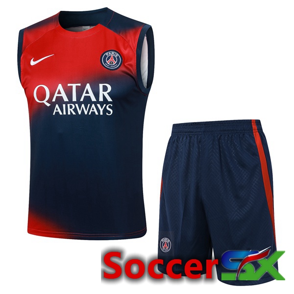 Paris PSG Soccer vest + Shorts Blue Royal Red 2024/2025