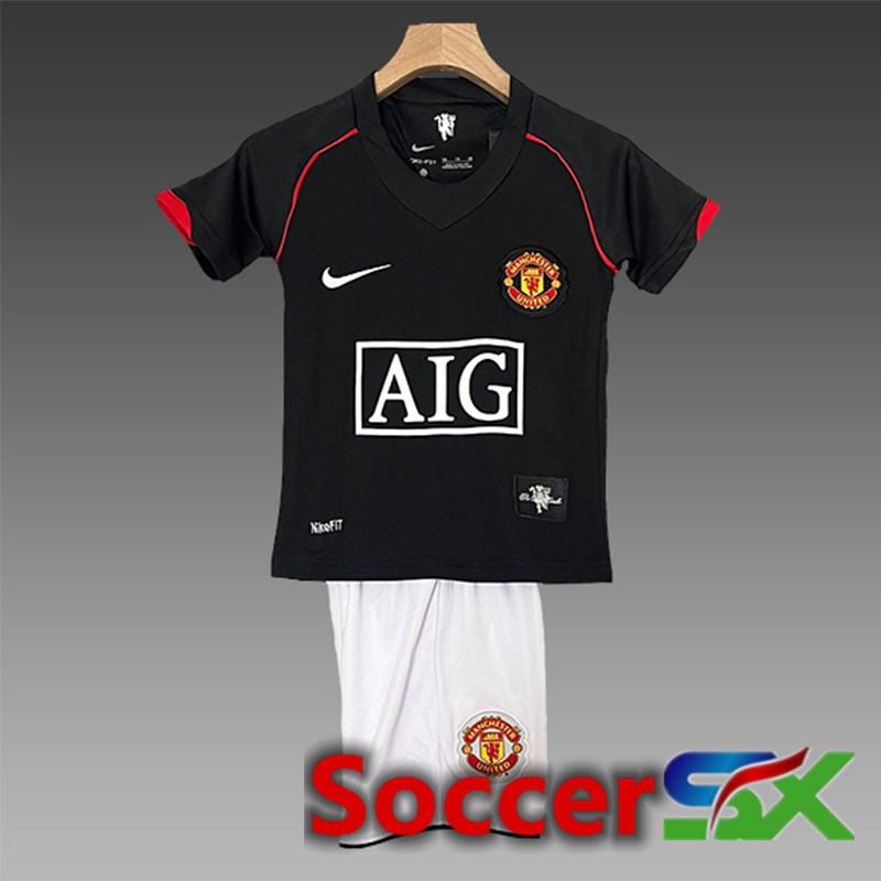 Manchester United Kids Training T Shirt + Shorts Black/Red/White 2024/2025