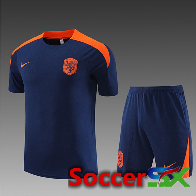 Pays-Bas Kids Training T Shirt + Shorts Ocean Blue 2023/2024