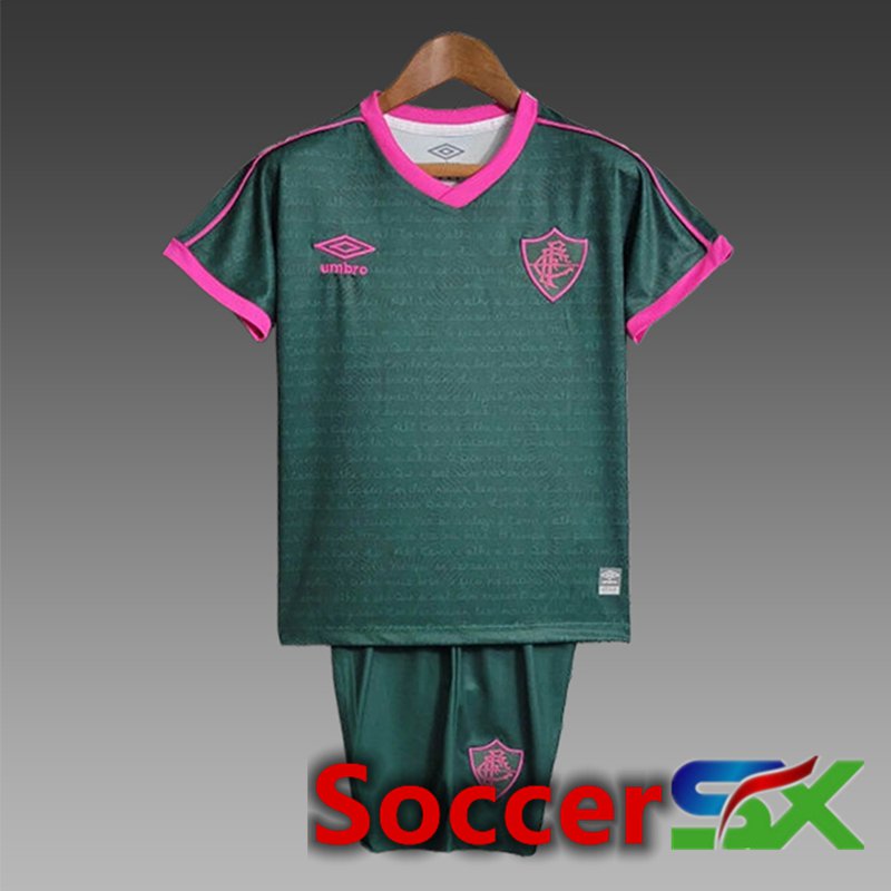 Fluminense Kids Training T Shirt + Shorts Green/Purple 2024/2025
