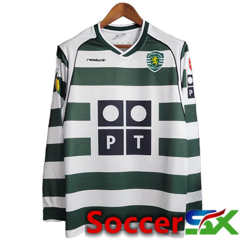 Sporting CP Retro Soccer Jersey Home Long sleeve 2001/2003