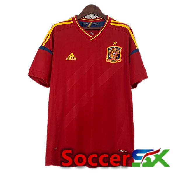 Spain Retro Soccer Jersey Home Red 2012