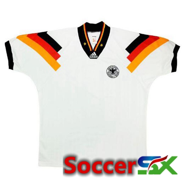 Germany Retro Soccer Jersey Home White 1992