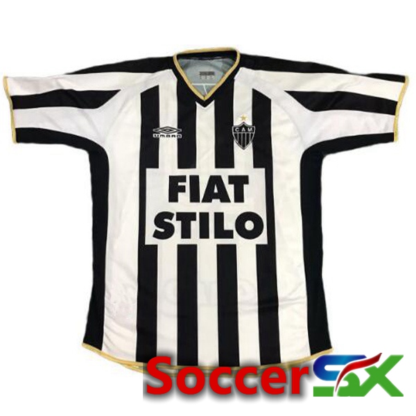 Atletico Mineiro Retro Soccer Jersey Home Black White 2003