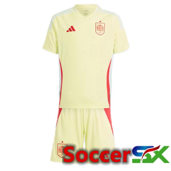 Spain Kids Away Soccer Jersey Yellow 2024/2025