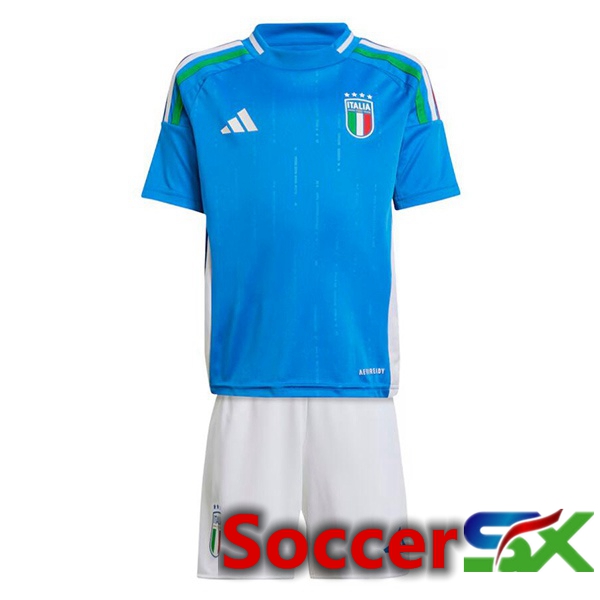 Italy Kids Home Soccer Jersey Blue 2024/2025