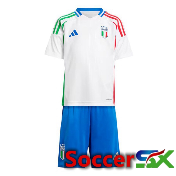 Italy Kids Away Soccer Jersey White 2024/2025