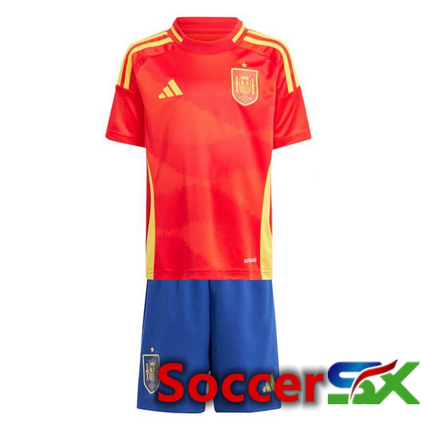 Spain Kids Home Soccer Jersey Red 2024/2025