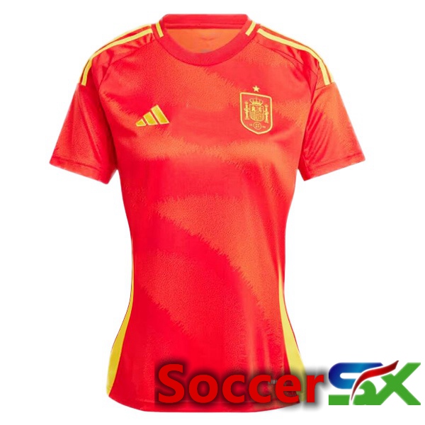 Spain Womens Home Soccer Jersey Red 2024/2025