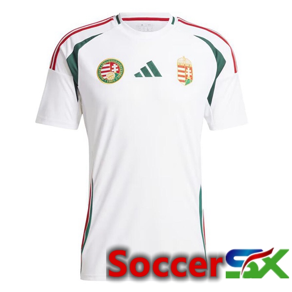 Hungary Away Soccer Jersey White 2024/2025
