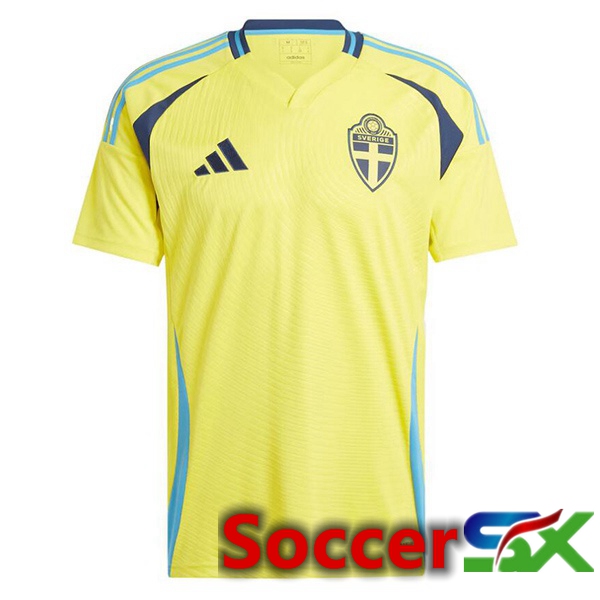 Sweden Home Soccer Jersey Yellow 2024/2025