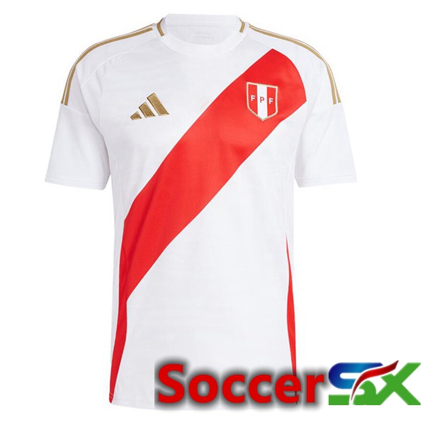 Peru Home Soccer Jersey White 2024/2025