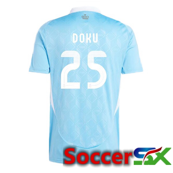 Belgium (DOKU 25) Away Soccer Jersey Blue 2024/2025