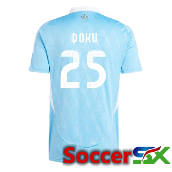 Belgium (DOKU 25) Away Soccer Jersey Blue 2024/2025