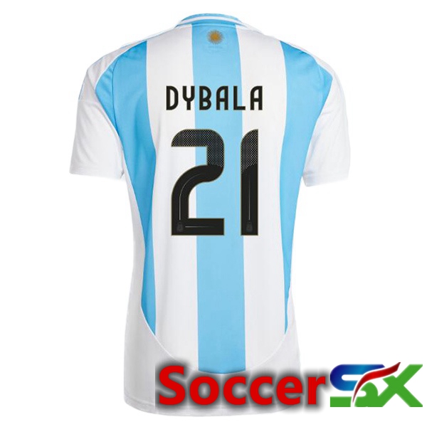 Argentina (DYBALA 21) Home Soccer Jersey Blue White 2024/2025
