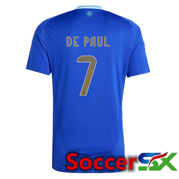 Argentina (DE PAUL 7) Away Soccer Jersey Blue 2024/2025