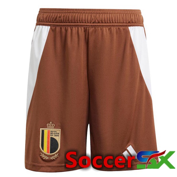 Belgium Away Soccer Shorts Brown 2024/2025
