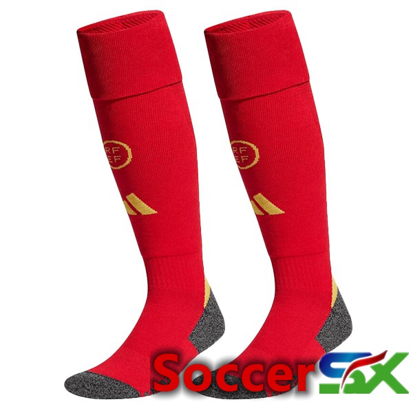 Spain Home Soccer Socks Red 2024/2025